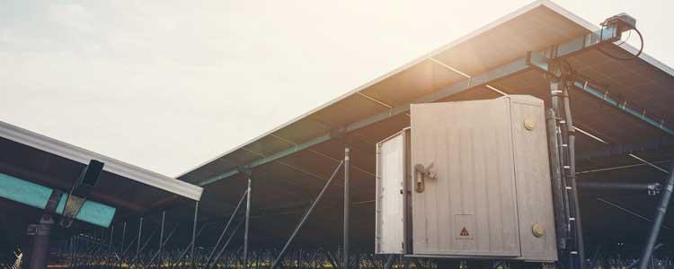 string inverter on solar panel array